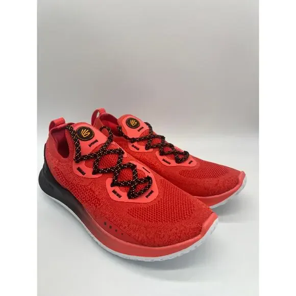 Under Armour Curry Flow Go Coral Red Black 3023814-604 Men's Size 7 - Picture 8 of 16